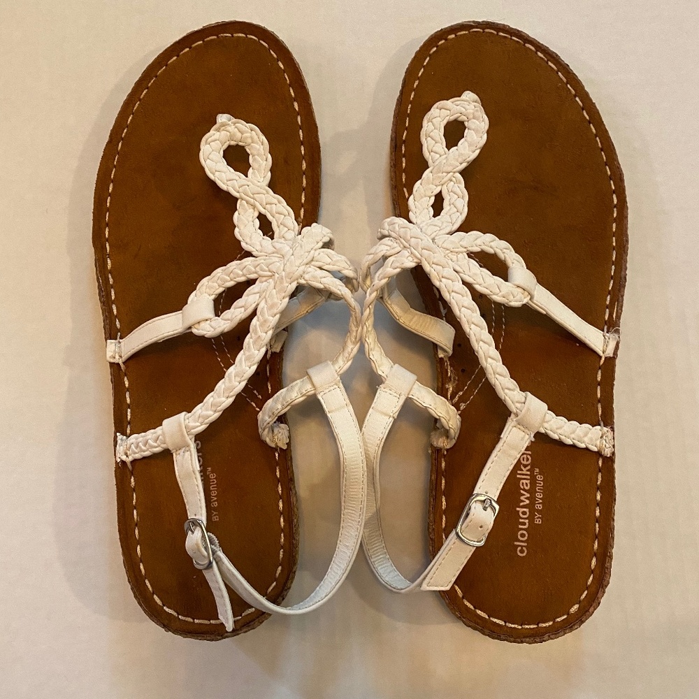 Avenue Cloudwalkers White Braided Sandals